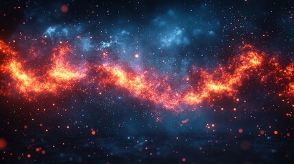 Fototapeta premium Fiery cosmic nebula