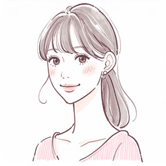 Watercolor Hand-Drawn Woman Illustration – Minimal and Elegant Style ^_^水彩風・手書き風の女性イラスト – シンプルで上品なスタイル