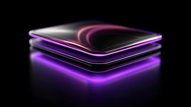 Neon Light Effect Cube Stacked with Technology