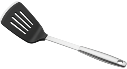 Isolated black slotted spatula