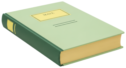 Isolated green hardcover book