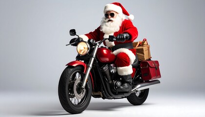 Santa Claus on a motorcycle