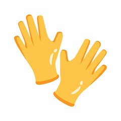 Pair of rubber gloves for cleaning in modern 2d style