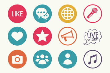 Fototapeta premium Social media icons collection isolated on white background