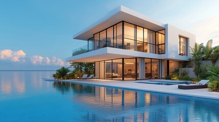 Luxurious beachfront home with infinity pool
