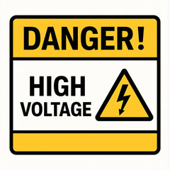Fototapeta premium Danger High Voltage Sign Warning, Safety Awareness, Industrial Environment, Graphic Design, Caution Notice, Clear Communication Concept