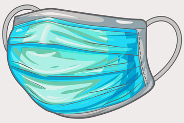 Medical Face Mask Illustration for Health Blogs, Safety Awareness Websites, Educational Content, and Personal Protective Equipment Resources  