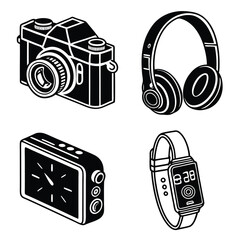 vector set of headphones