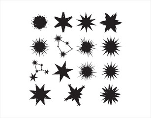 Obraz premium Handmade imprint design for stickers and stencils, perfect for a cosmic night sky with magical glow and glitter.