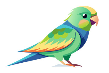 Colorful Cartoon Parakeet Bird Illustration – Blue and Yellow Budgie Clipart