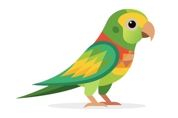 Colorful Cartoon Parakeet Bird Illustration – Blue and Yellow Budgie Clipart