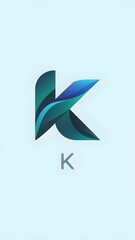 A black letter k on a white background