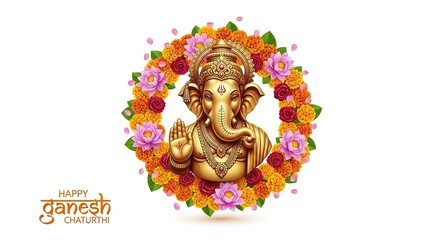 Obraz premium illustration of Lord Ganpati for Ganesh Chaturthi festival of India, Ganesh chaturthi for greeting,card, poster background.