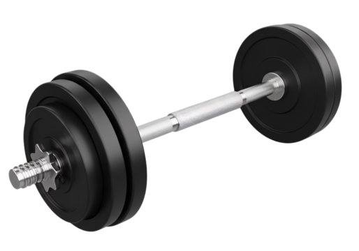 Adjustable barbell for strength training and fitness workouts.