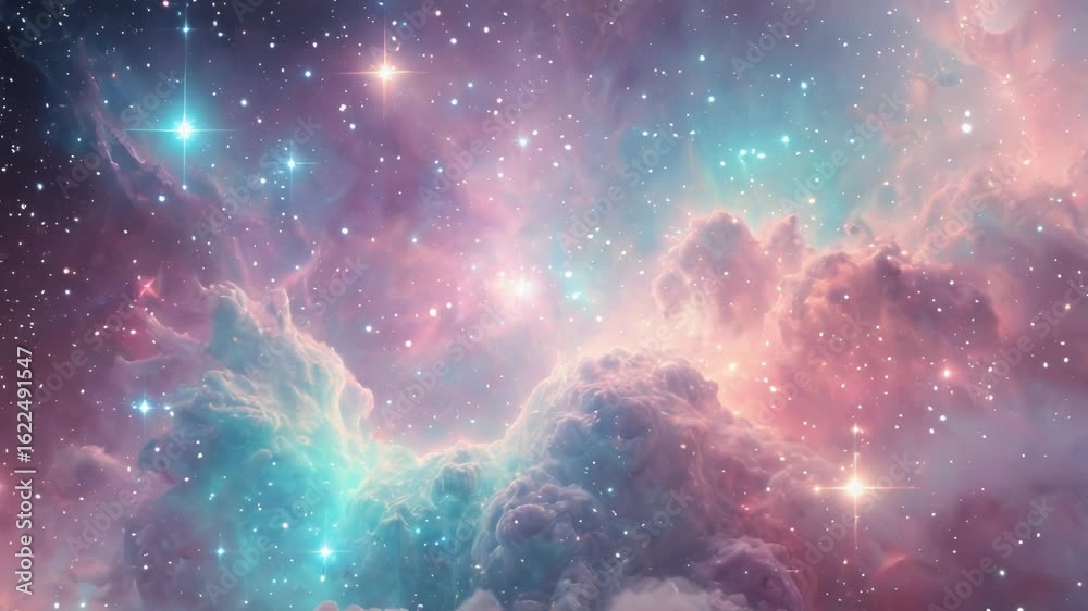 Canvas Prints image of a space scene featuring clouds and stars, suitable for use in astrology or astronomy themed