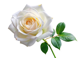 white rose isolated on transparent or white background, png, mockup
