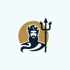 Poseidon god logo
