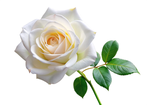 white rose isolated on transparent or white background, png, mockup
