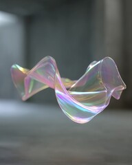 Abstract iridescent, flowing form