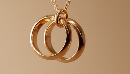 Gold pendant with intertwined rings