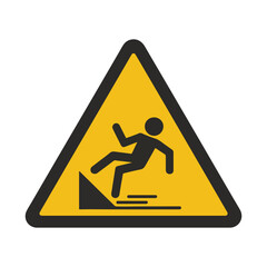 falling object hazard warning sign vector illustration