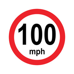 printable speed limit 100 mph road sign vector