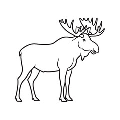 Contemporary Moose Line Art – Moose Vector Illustration Artistic Drawing with Clean Silhouette – Moose Drawing – Line Art Drawing of Moose – Moose Icon


