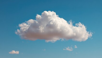 Single cumulus cloud against vibrant blue sky (1)