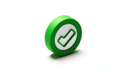 Obraz premium 3D green checkmark icon on white background (2)