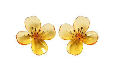 Pair of delicate, yellow flower earrings