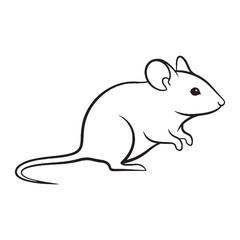 Contemporary Mouse Line Art – Mouse Vector Illustration Artistic Drawing with Subtle Proportions – Mouse Drawing – Line Art Drawing of Mouse – Mouse Icon

