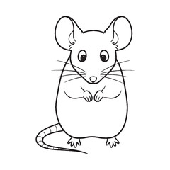 Stylized Mouse Line Art – Mouse Vector Illustration Minimal Drawing with Gentle Silhouette – Mouse Drawing – Line Art Drawing of Mouse – Mouse Icon

