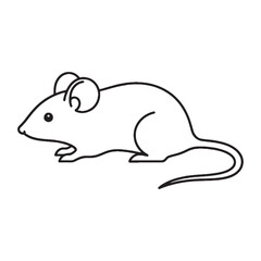 Elegant Mouse Line Art – Mouse Vector Illustration Minimal Drawing with Balanced Body – Mouse Drawing – Line Art Drawing of Mouse – Mouse Icon

