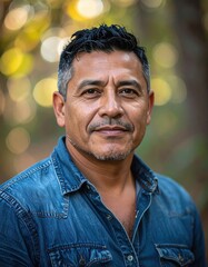 Fototapeta premium Confident Man in Denim Shirt