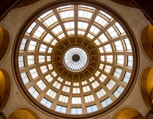 Intricate Dome Architecture Featuring Circular Design and Geometric Patterns With Soft Lighting