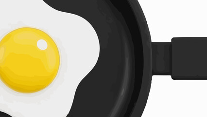 Sunrise on a Plate: a single, perfectly cooked sunny-side-up egg nestles invitingly in a black frying pan, offering a close-up view of breakfast's simple charm.