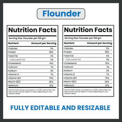 Flounder Fish Vector Line Drawing