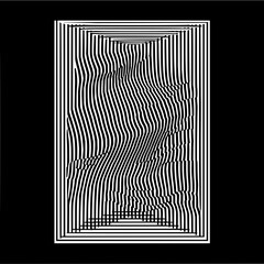 Abstract optical illusion art with black and white lines pattern design for modern graphic and visual effects