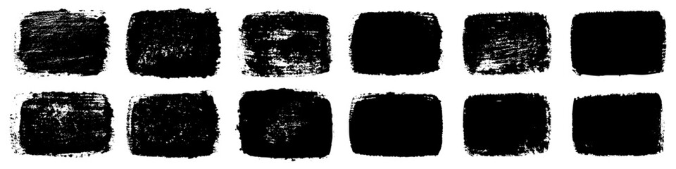 rectangle paint stroke. Paintbrush collection. Set of rectangle shape brush strokes. frames, box vector illustration