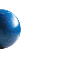 Close-up of a dark-blue bowling ball