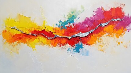 Fototapeta premium Abstract Colorful Oil Painting Texture Canvas Art