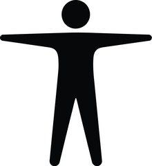 Vector art of accessibility icon vector illustration of a person with open arms, , perfect for representing inclusivity and support for disabled individuals