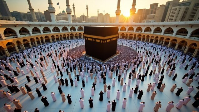 Muslims in the Kaaba are praying