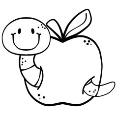 Smiling Worm in Apple