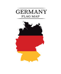 Fototapeta premium Germany Map Silhouette with National Flag – Vector on White Background