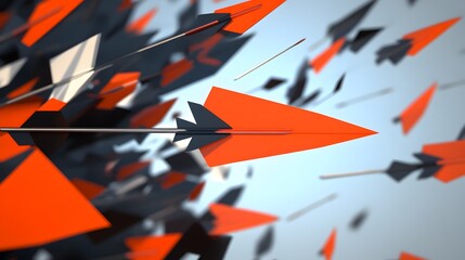 Abstract Arrow Piercing Through Geometric Shapes