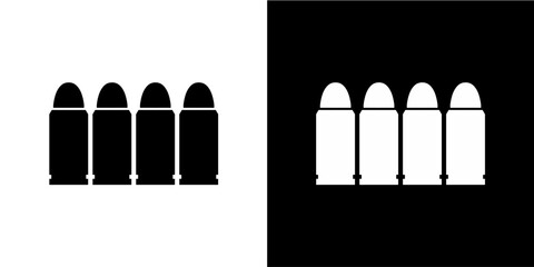 gun bullet vector, bullet icon, black and white color bullet loading icon
