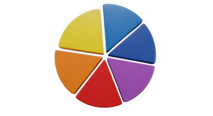 Ai generated image of colorful pie chart isolated on transparent background