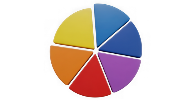 Ai generated image of colorful pie chart isolated on transparent background