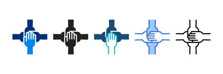 Together  Icon Set Multiple Style Vector Illustration	